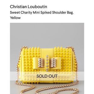 Christian Louboutin Sweet Charity Mini Spiked Shoulder Bag, Yellow